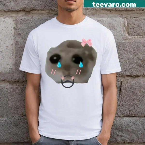 Sad hamster meme t-shirt expressing humor and cuteness