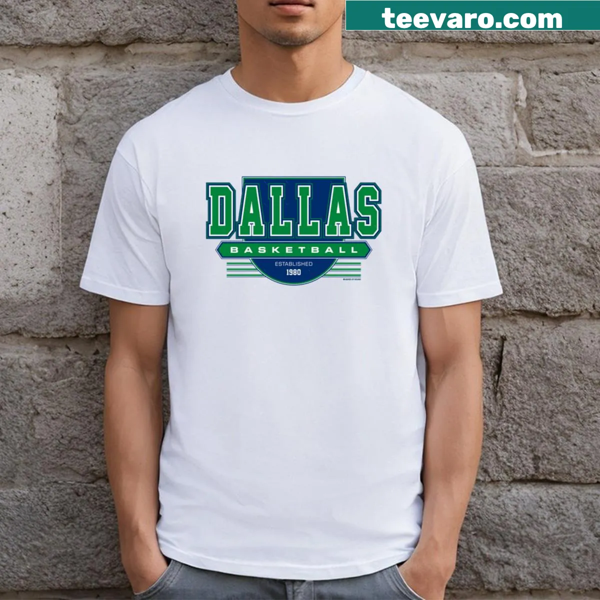 Vintage Mavericks T-shirt celebrating 90s basketball culture with a nostalgic design. — on a men's t-shirt