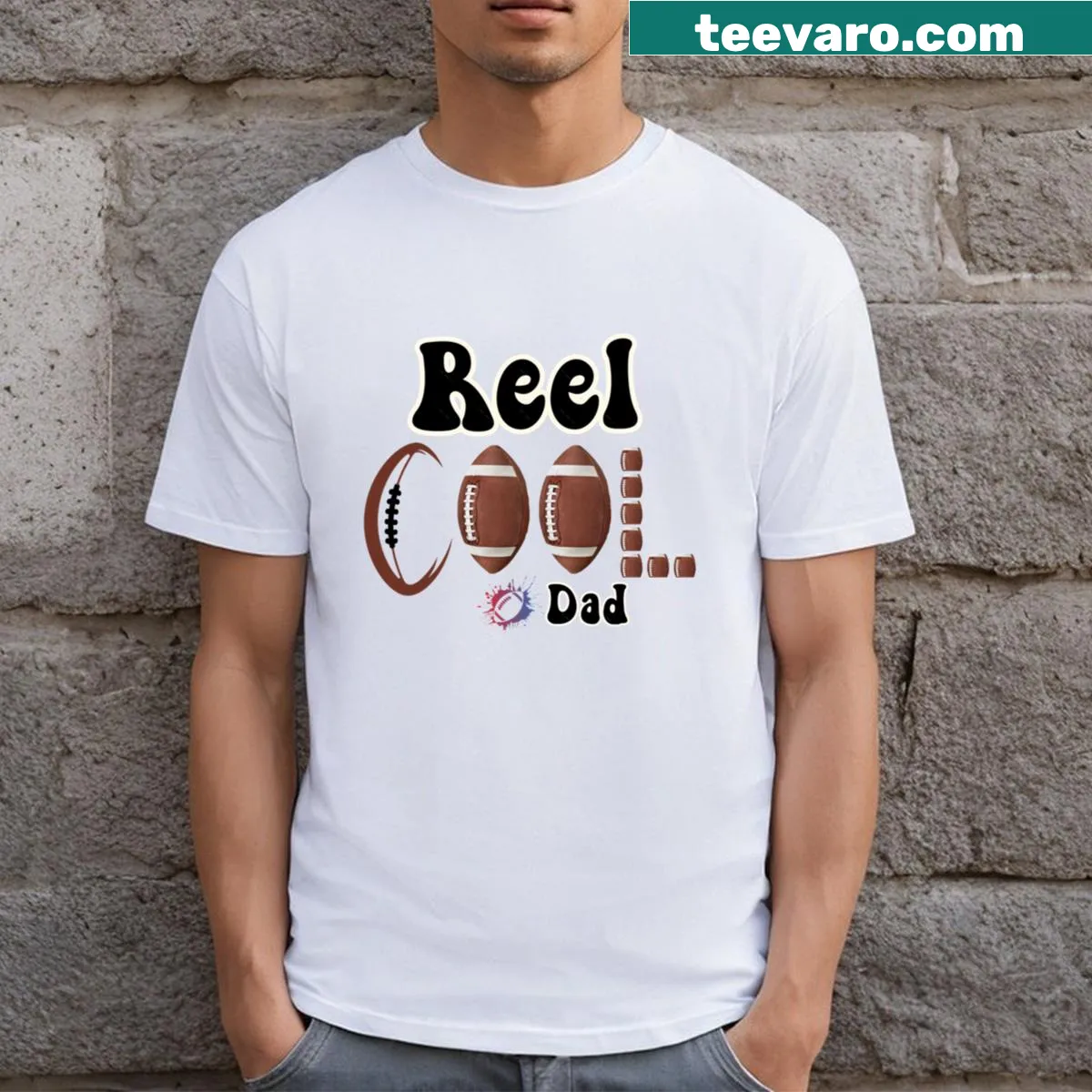Sporty typography design for football-loving dads — on a men's t-shirt