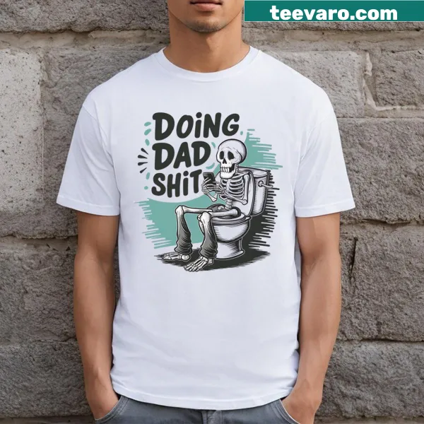 Funny cartoon skeleton design for dad humor t-shirt