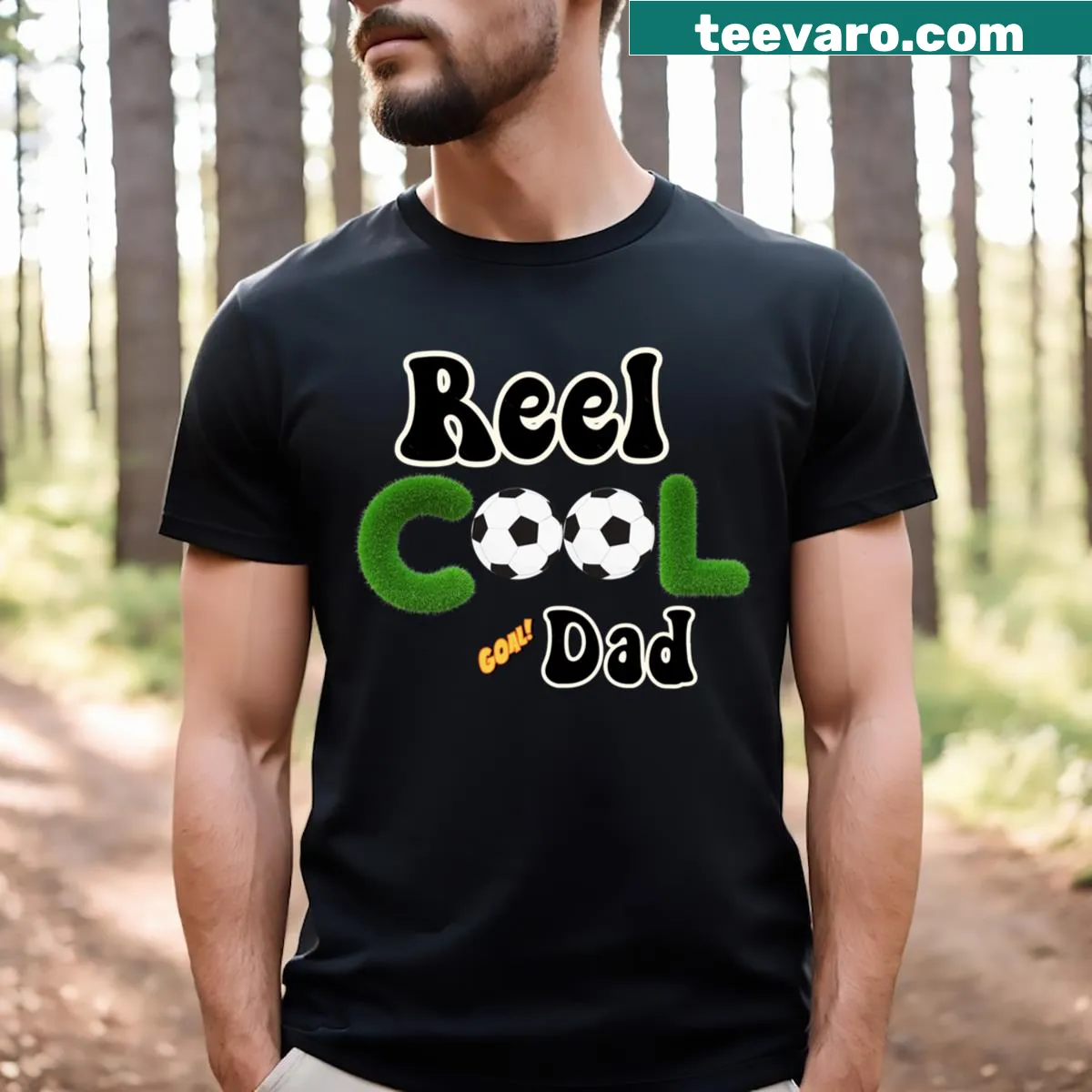 Illustrative design for football-loving dads — on a men's t-shirt