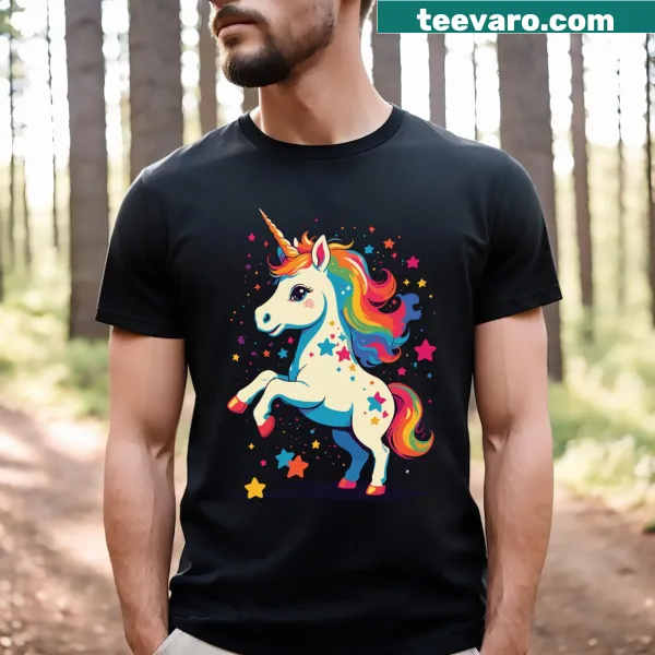 Cute unicorn graphic on t-shirt