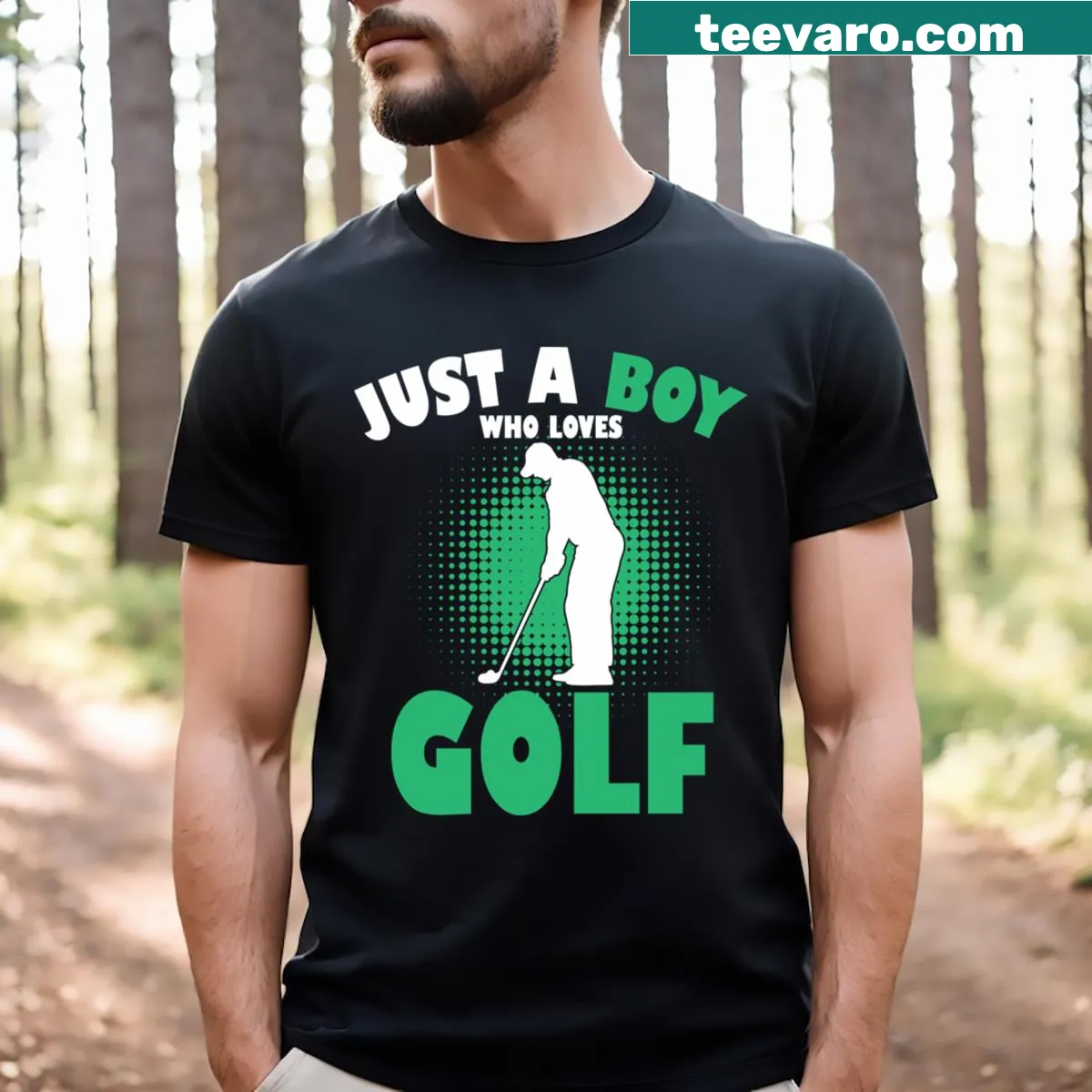 Playful golfer-themed T-shirt for boys — on a men's t-shirt