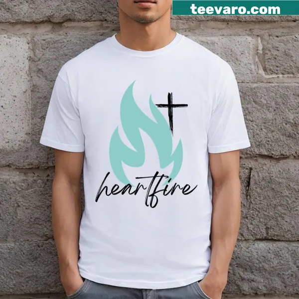 T-shirt showcasing an abstract heart design, symbolizing warmth and love.