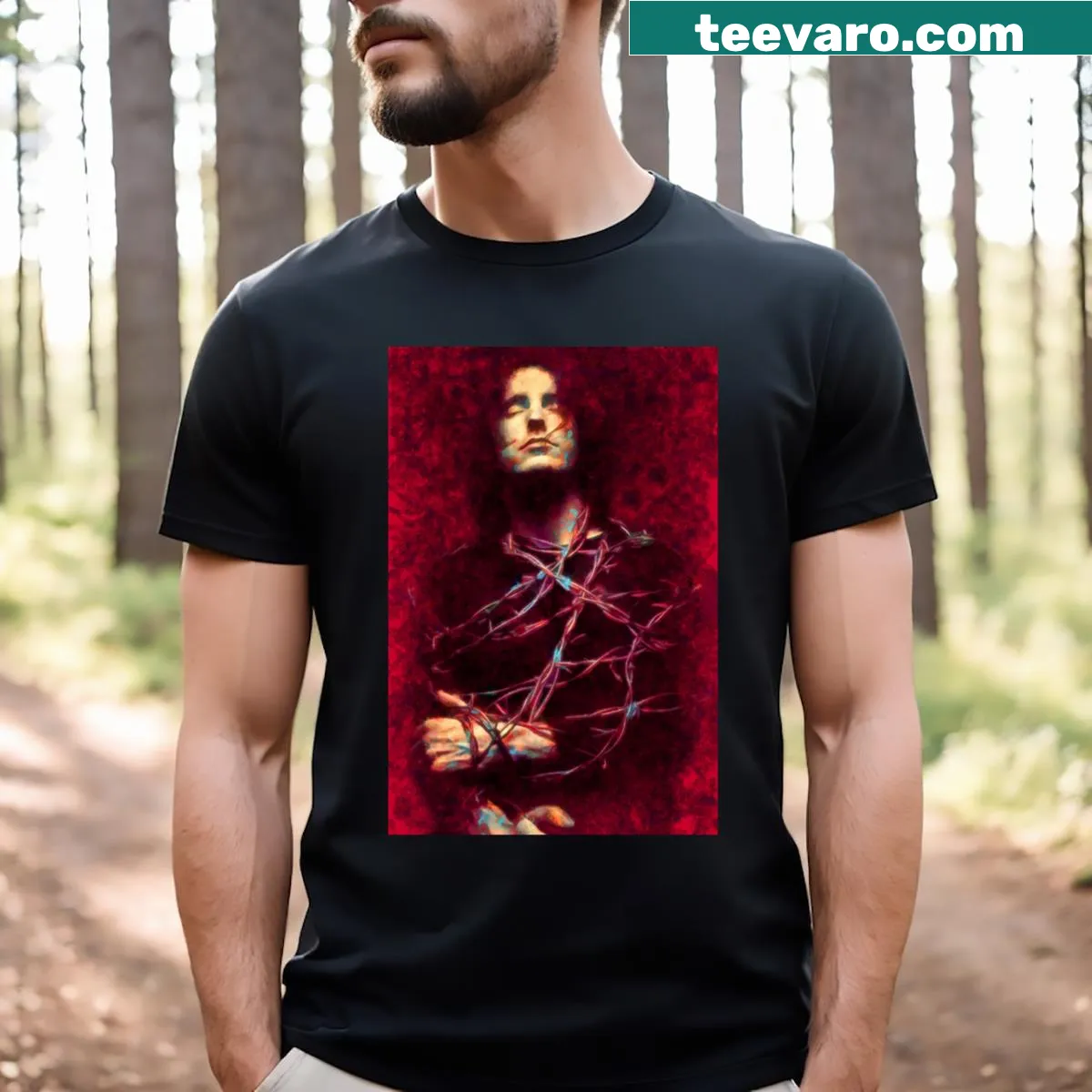 Minimalist tee featuring bold text saying Hurt — on a men's t-shirt