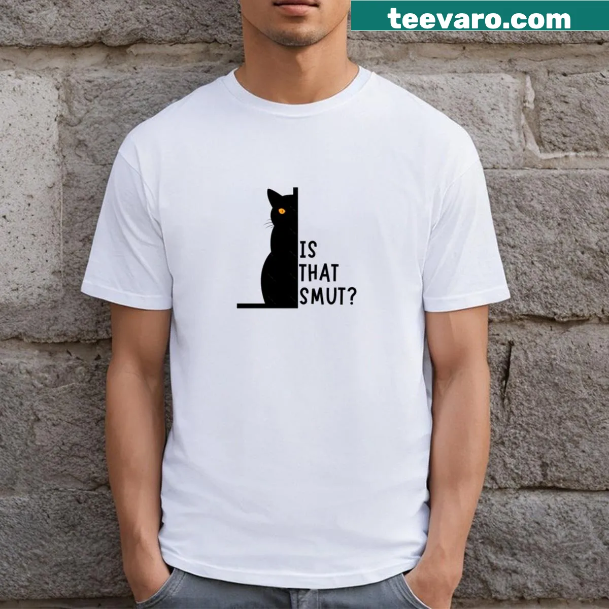 Is That Smut T-shirt with playful typography — on a men's t-shirt