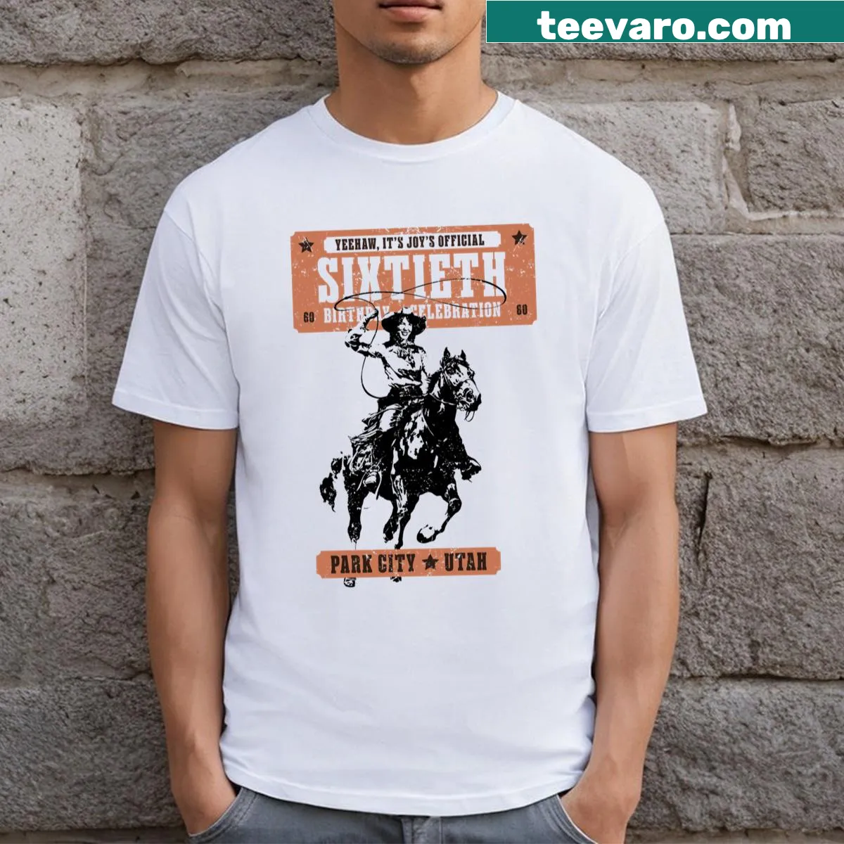Heartfelt t-shirt celebrating a father's 60th birthday — on a men's t-shirt