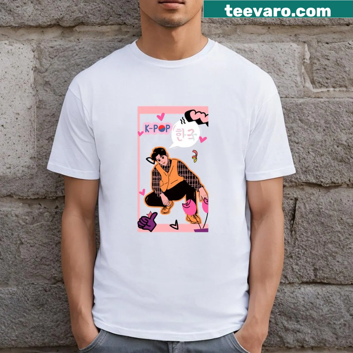 Emblem design for K Pop group printed on T-shirt — on a men's t-shirt
