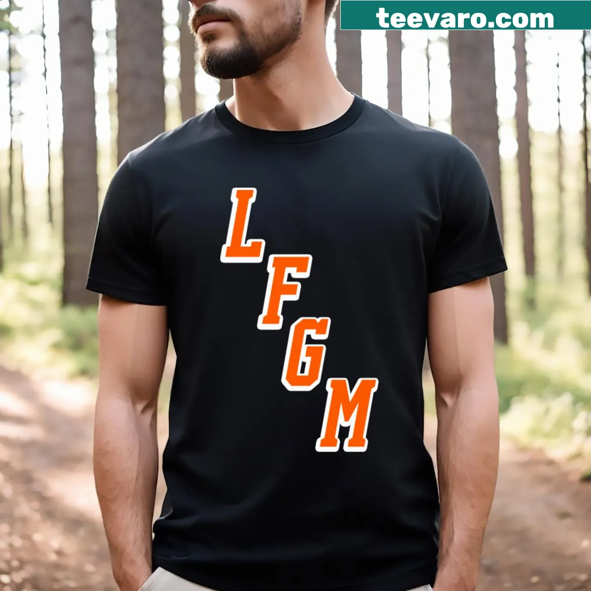 Graphic t-shirt with 'LFGM' text for Mets and Rangers fans — on a men's t-shirt