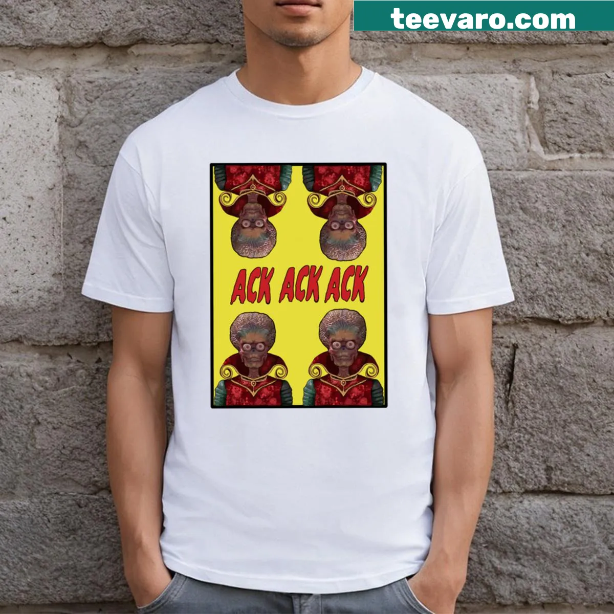 Digital drawing t-shirt inspired by Mars Attacks theme — on a men's t-shirt