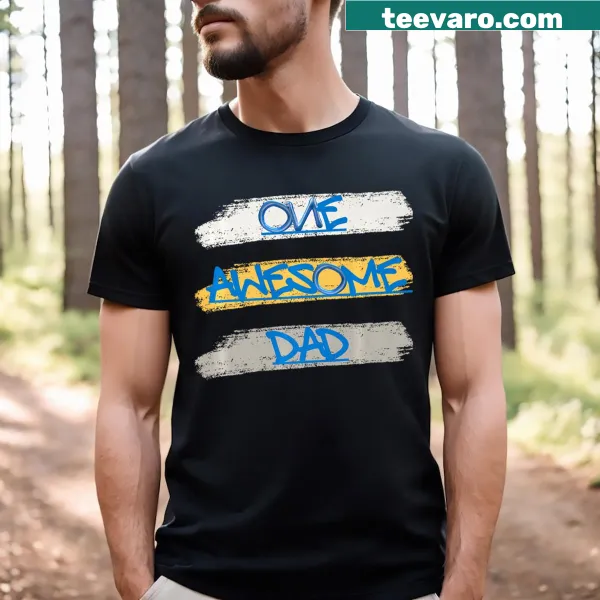 T-shirt featuring the phrase 'One Awesome Dad' for fathers
