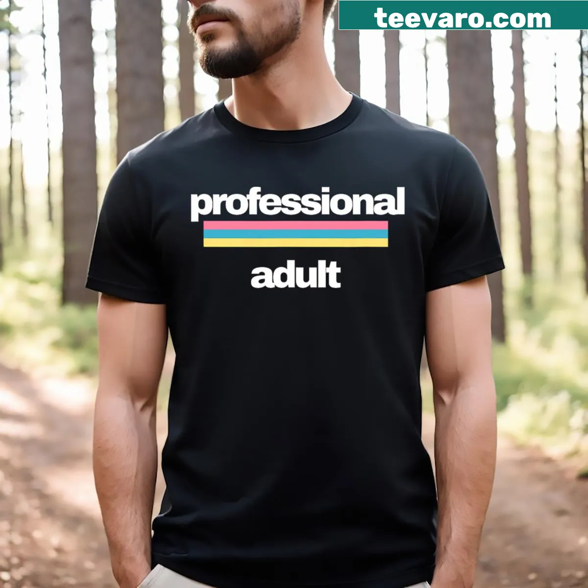 Professional Adult T-shirt with a humorous phrase about adulthood — on a men's t-shirt