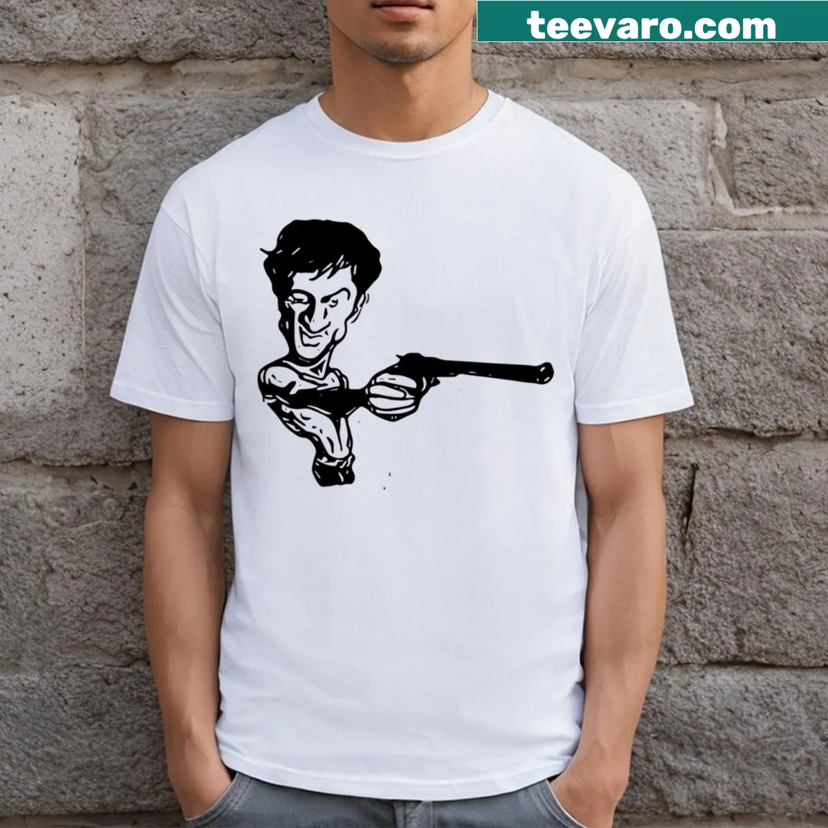 Graphic T-shirt featuring Robert De Niro as Taxi Driver — on a men's t-shirt