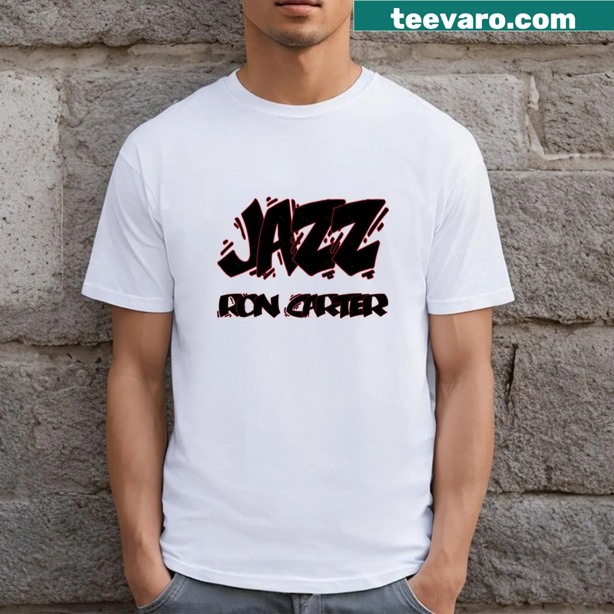 Bold typography T-shirt celebrating Ron Carter — on a men's t-shirt