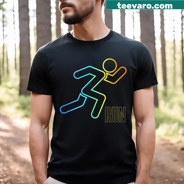 Typography t-shirt with the word Run for fitness enthusiasts