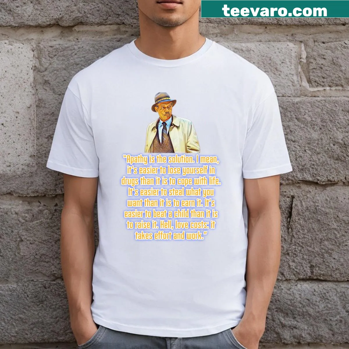 Vintage-inspired T-shirt featuring a design celebrating the movie Se7en. — on a men's t-shirt