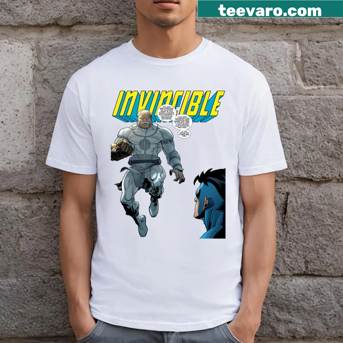 Cute kids' T-shirt featuring vintage cartoon characters and movie logos. — on a men's t-shirt