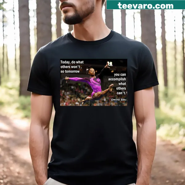 Inspirational Simone Biles quote T-shirt promoting individuality