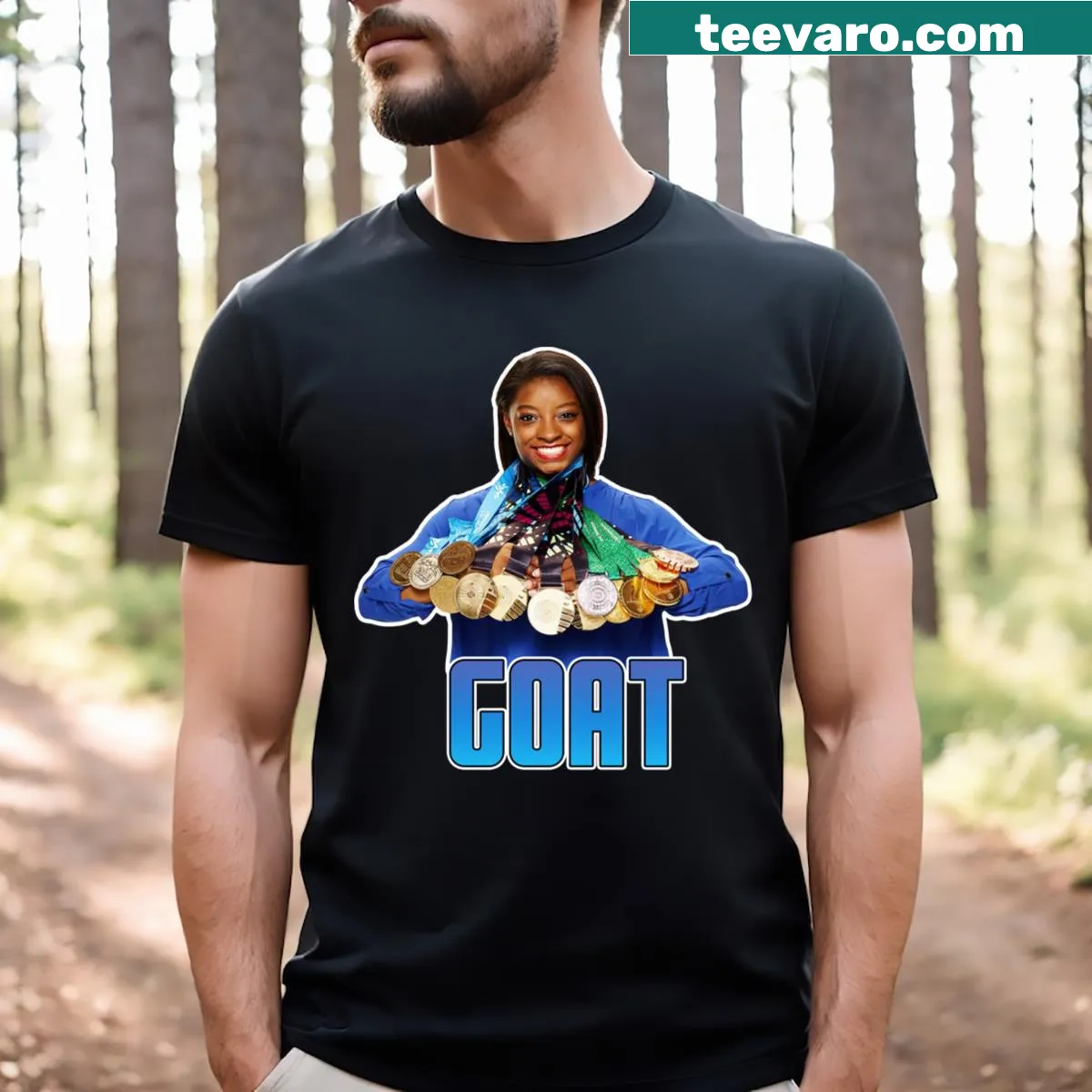 T-shirt celebrating athletic achievement with motivational text — on a men's t-shirt