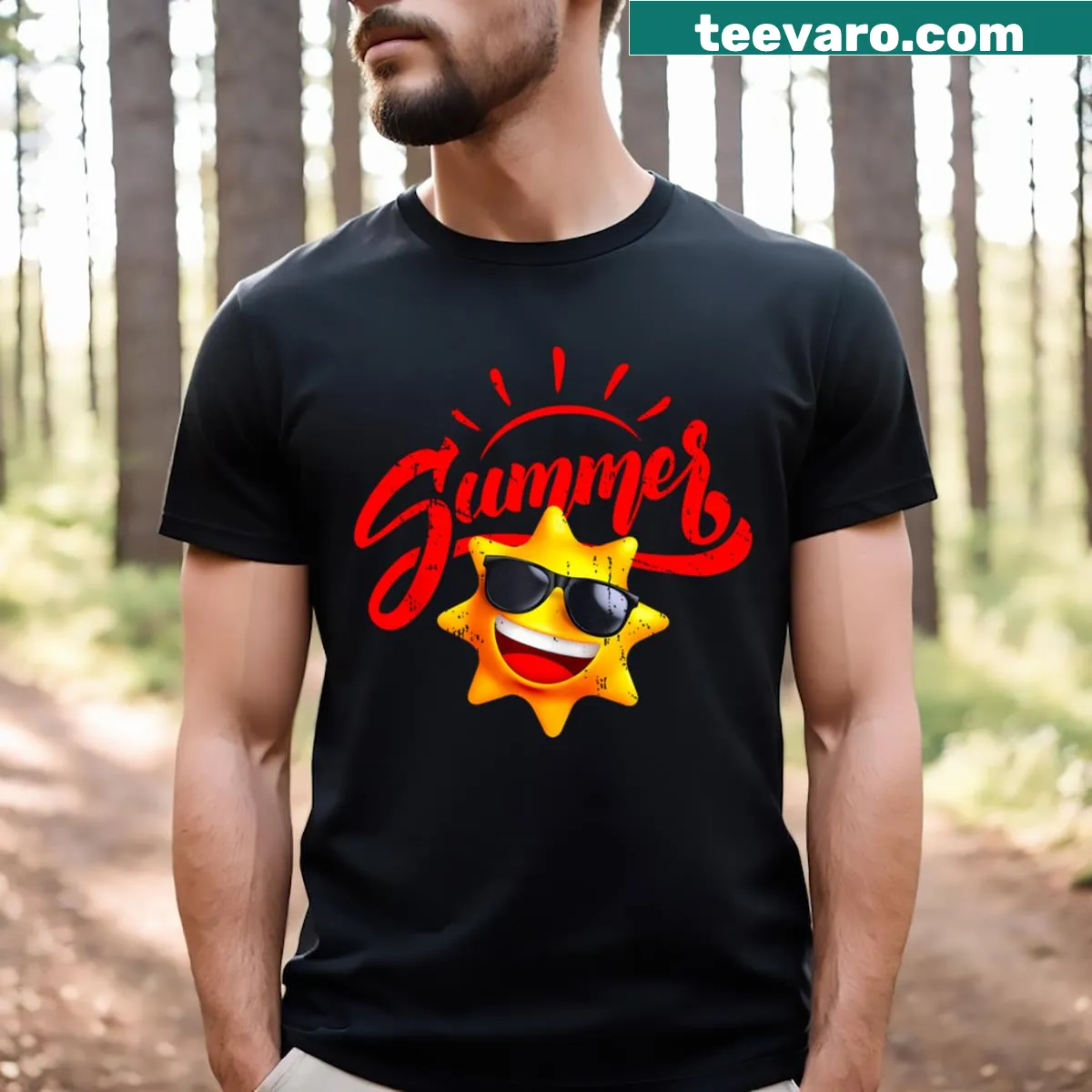 Fun summer vacation graphic text on a t-shirt — on a men's t-shirt