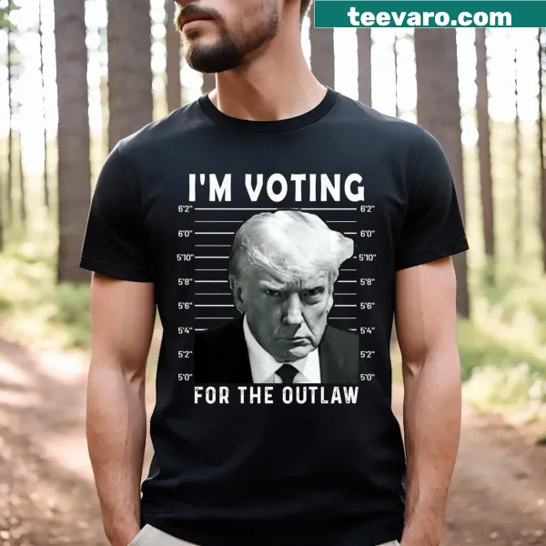 T-shirt with bold text about Trump 2024