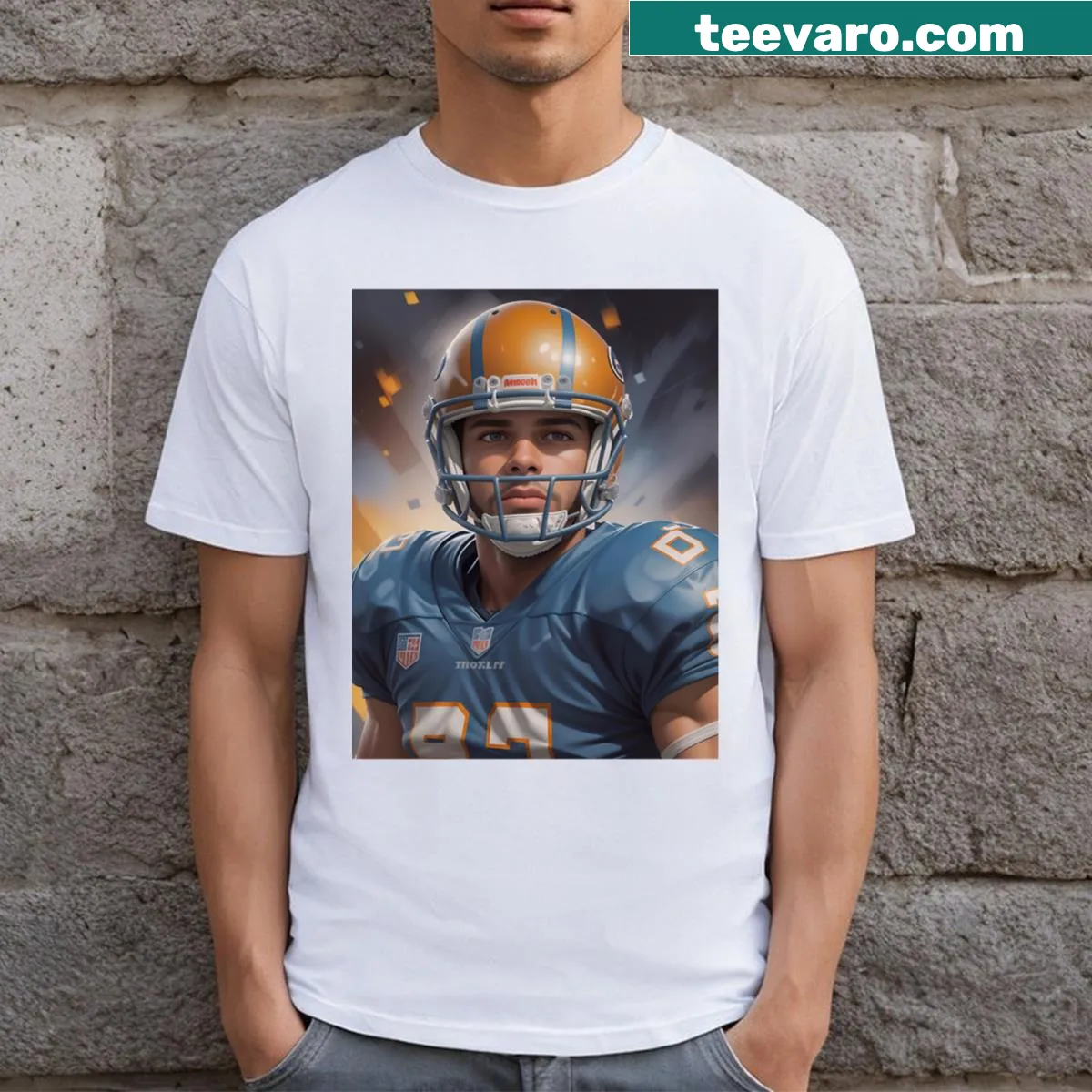 Proudly designed shirt representing American football culture — on a men's t-shirt