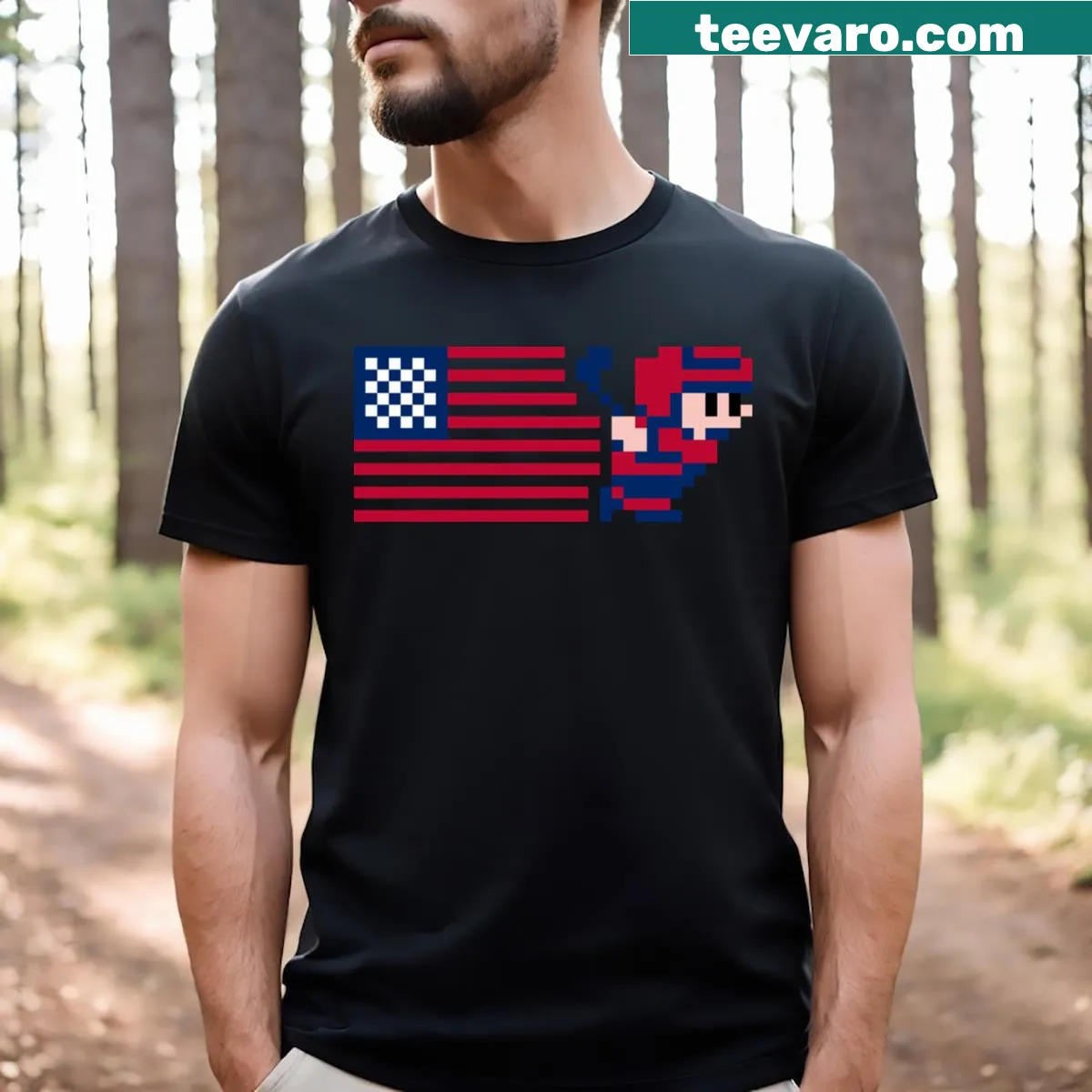 USA Ice Hockey T-shirt with a classic hockey graphic — on a men's t-shirt