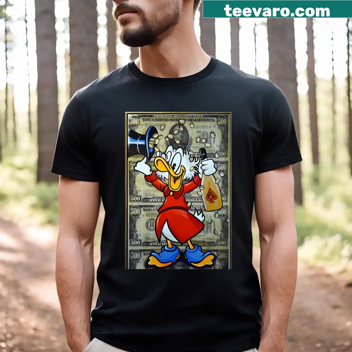 Cartoon kids birthday t-shirt with festive party elements — on a men's t-shirt