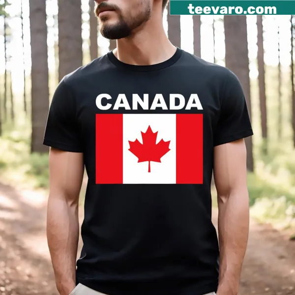 Canada flag themed t-shirt with a maple leaf design