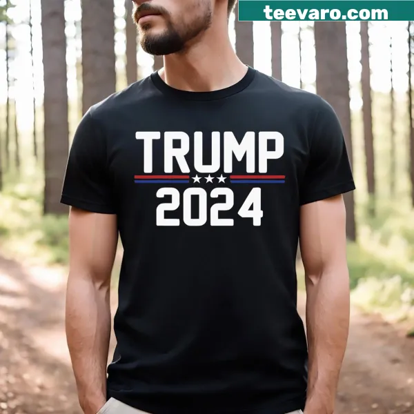 Patriotic Trump 2024 t-shirt with bold text design