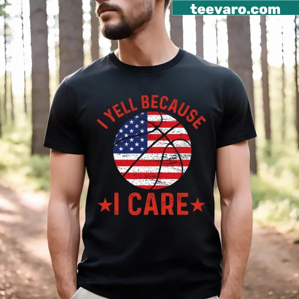 T-shirt with humorous phrase about caring basketball dads