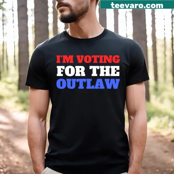 I'm Voting For The Outlaw t-shirt with American flag design