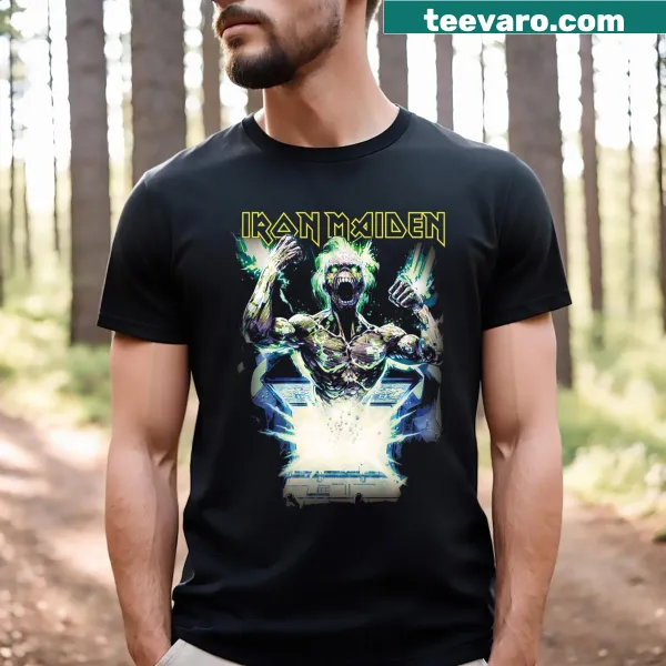 Illustrative Iron Maiden themed shirt featuring Speed of Light graphics