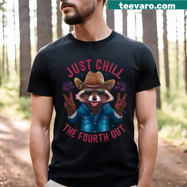 Fourth of July t-shirt with a humorous phrase about chilling.