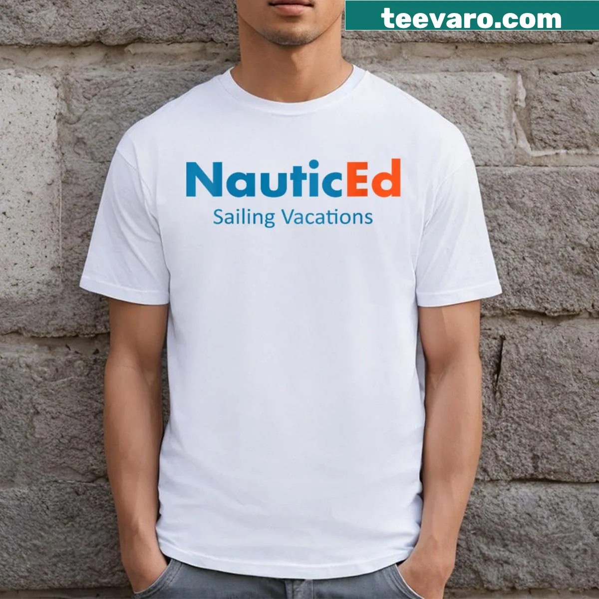 Nautical-themed T-shirt celebrating the Ionian Flotilla adventure — on a men's t-shirt
