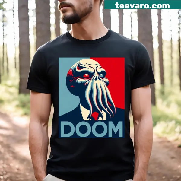 Parody t-shirt featuring political cosmic horror theme