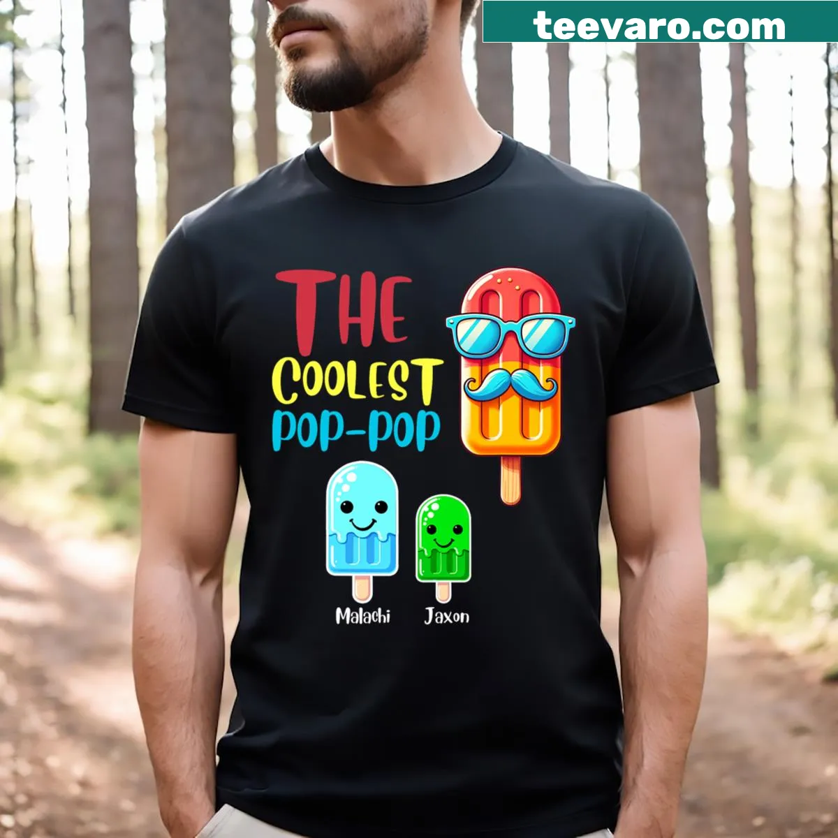 Playful ice pop graphic t-shirt capturing summer vibes — on a men's t-shirt