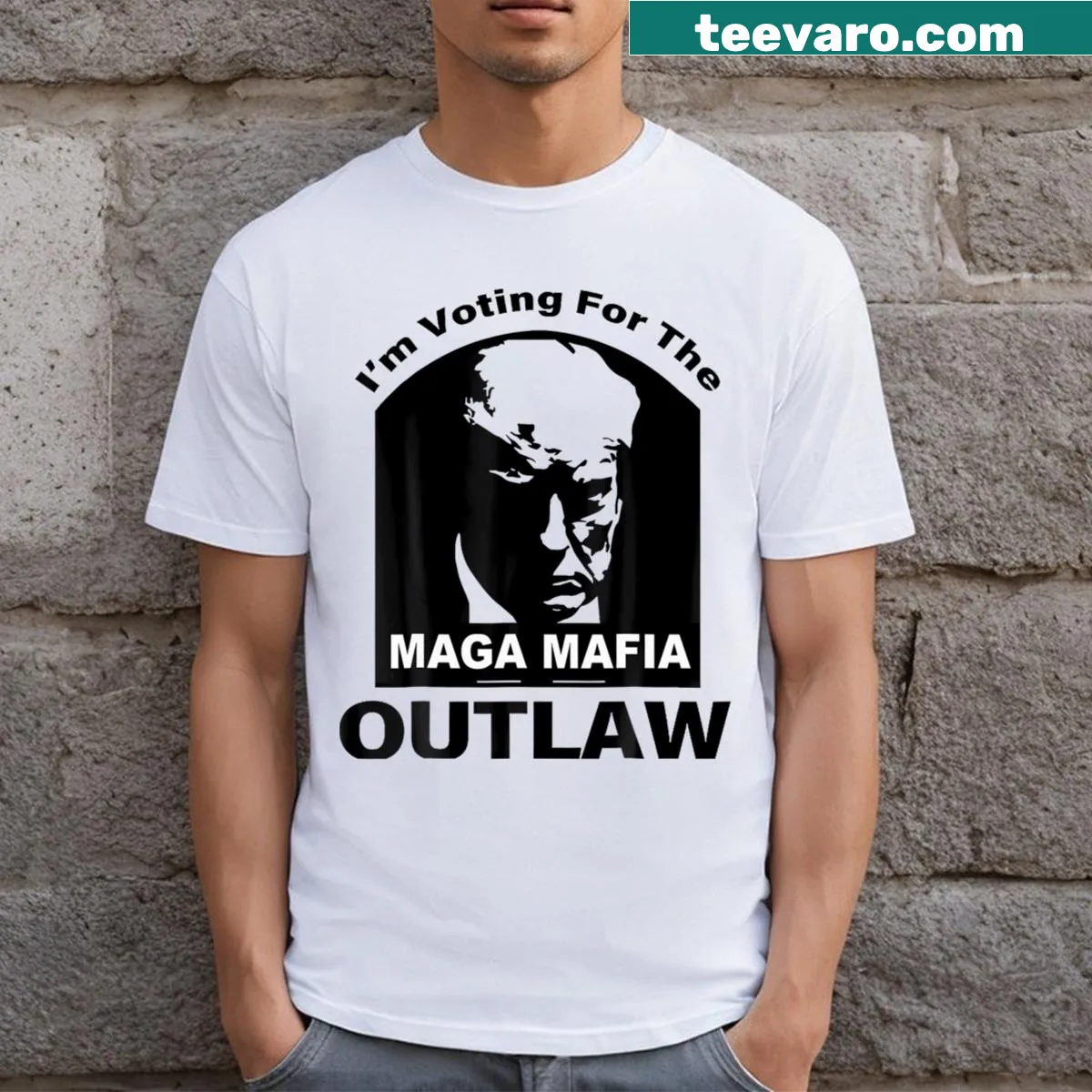Political t-shirt supporting Trump MAGA 2024 — on a men's t-shirt