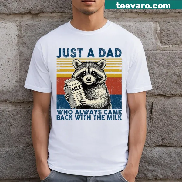 Vintage Dad T-shirt with raccoon graphic and humorous text.
