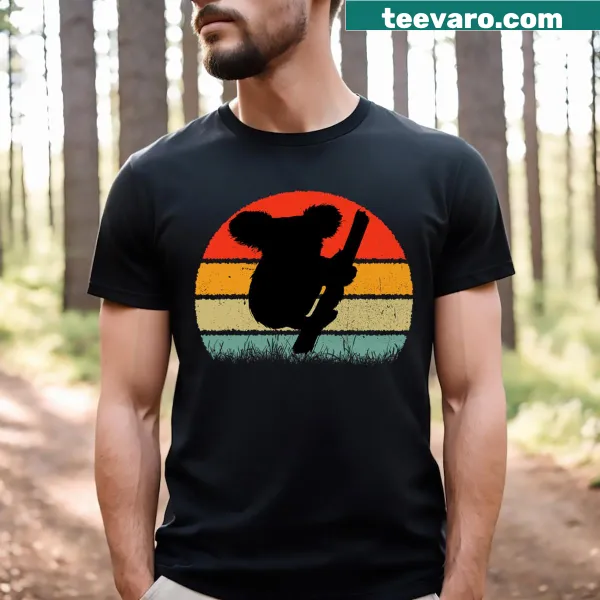 Cute vintage T-shirt with cartoon koala design.