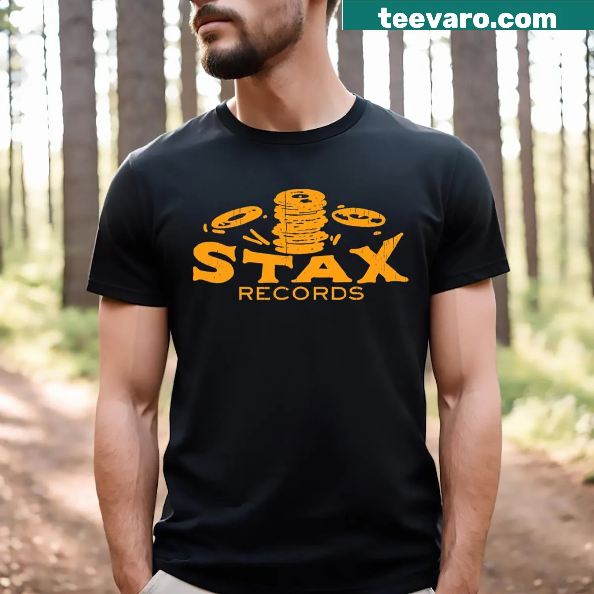 Vintage-style T-shirt celebrating 1957 Tennessee music records. — on a men's t-shirt