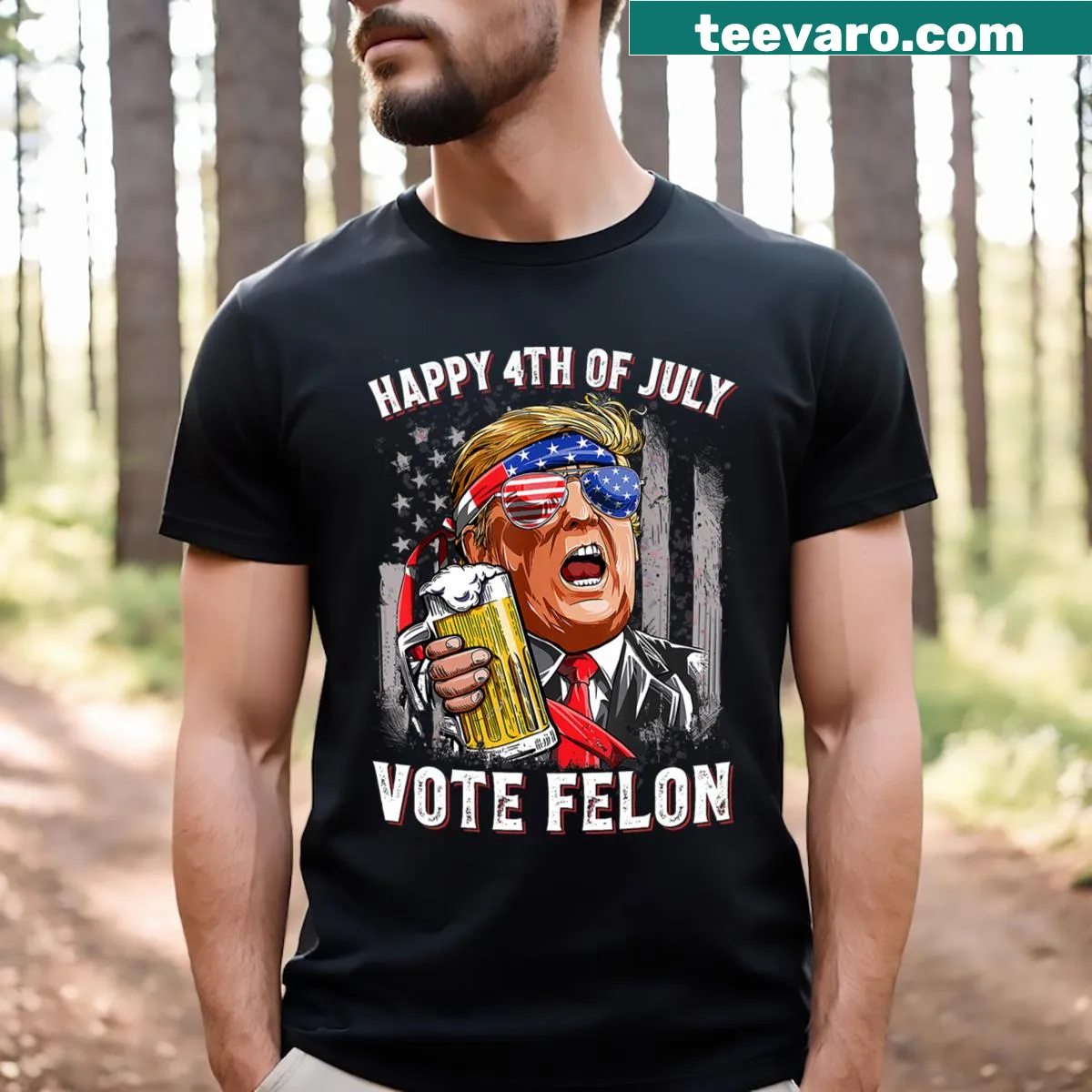 Playful V-neck T-shirt with humorous food saying. — on a men's t-shirt