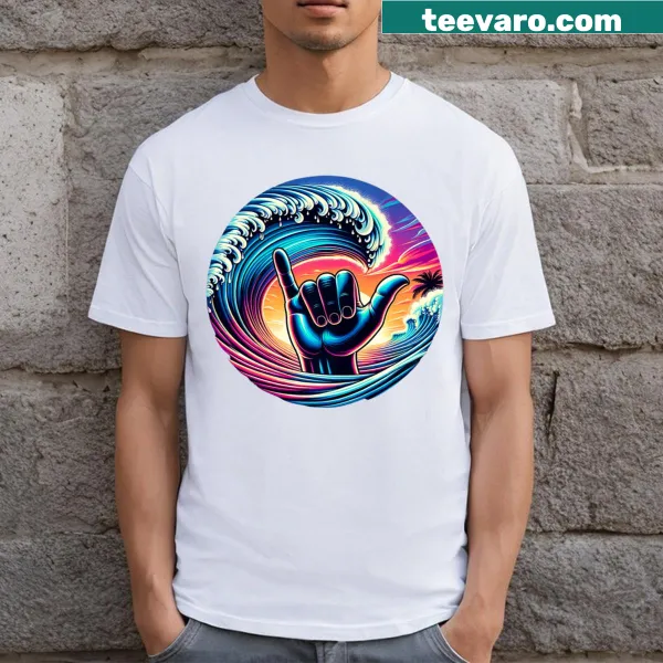 Artistic T-shirt with abstract wave graphic by Alexi Ricci