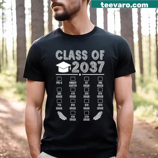 Pre-K t-shirt with 'Class of 2037' text and check box graphic