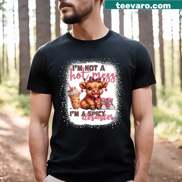 Cute t-shirt featuring a highland cow and humorous text
