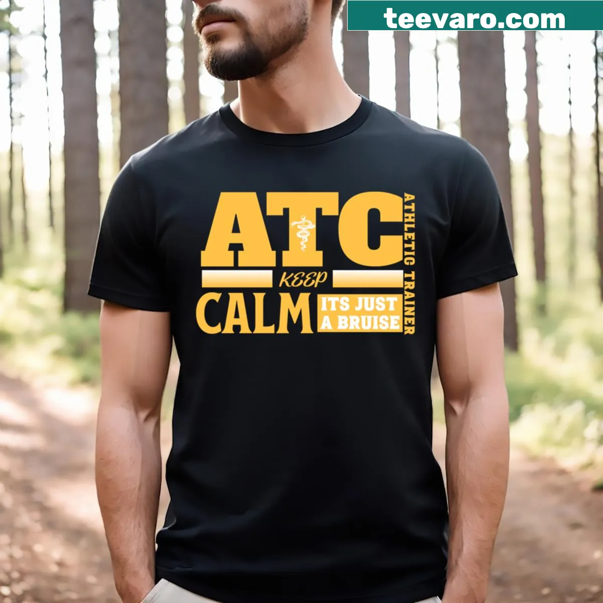 Funny message 'Keep Calm It’s Just A Bruise' on a T-shirt — on a men's t-shirt