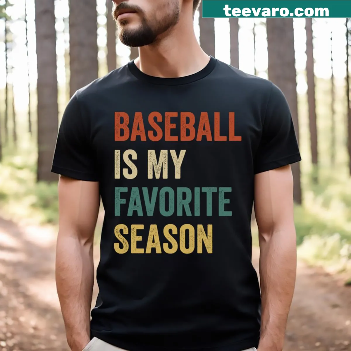 Baseball Lover t-shirt with playful typography — on a men's t-shirt