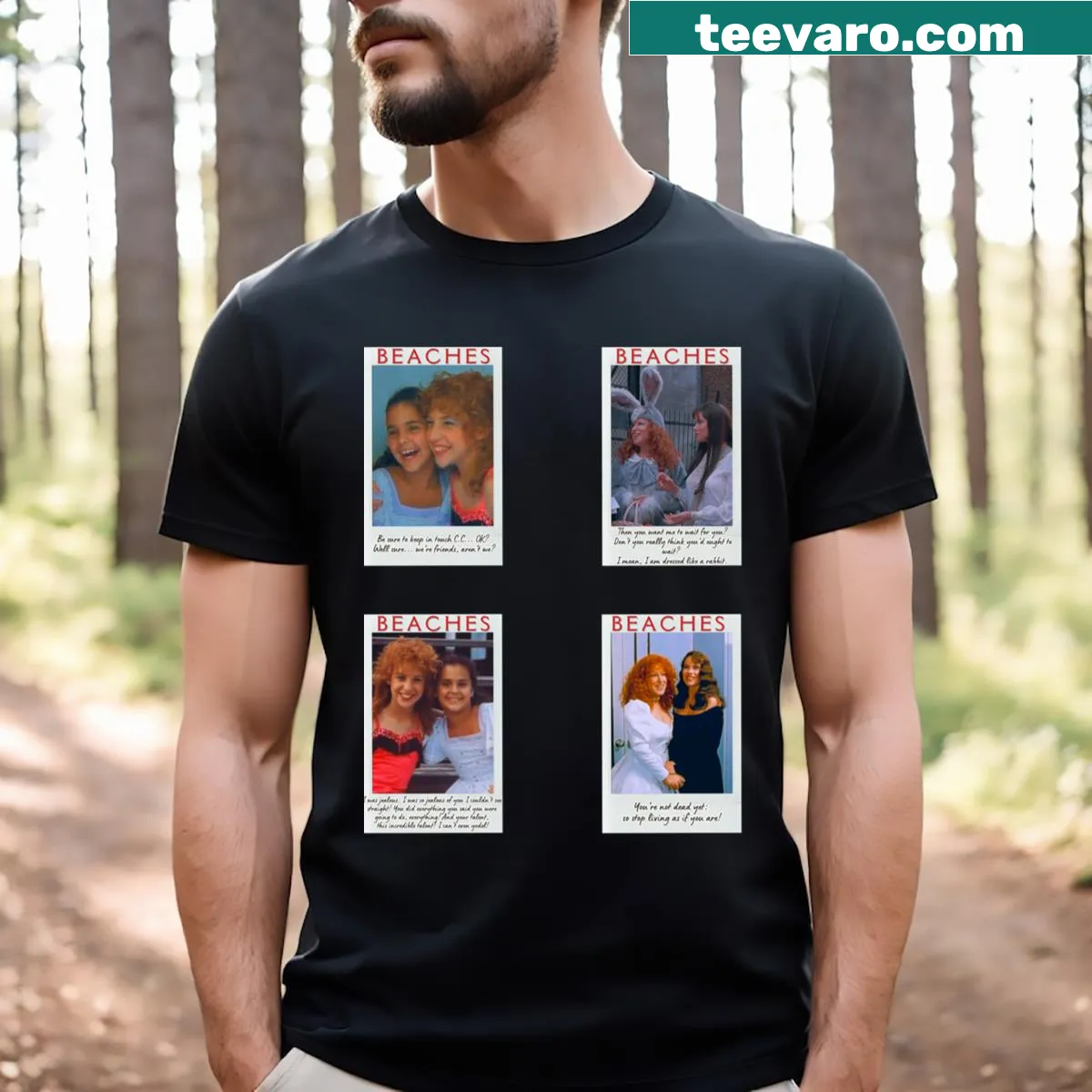 Nostalgic Beaches movie-inspired T-shirt — on a men's t-shirt