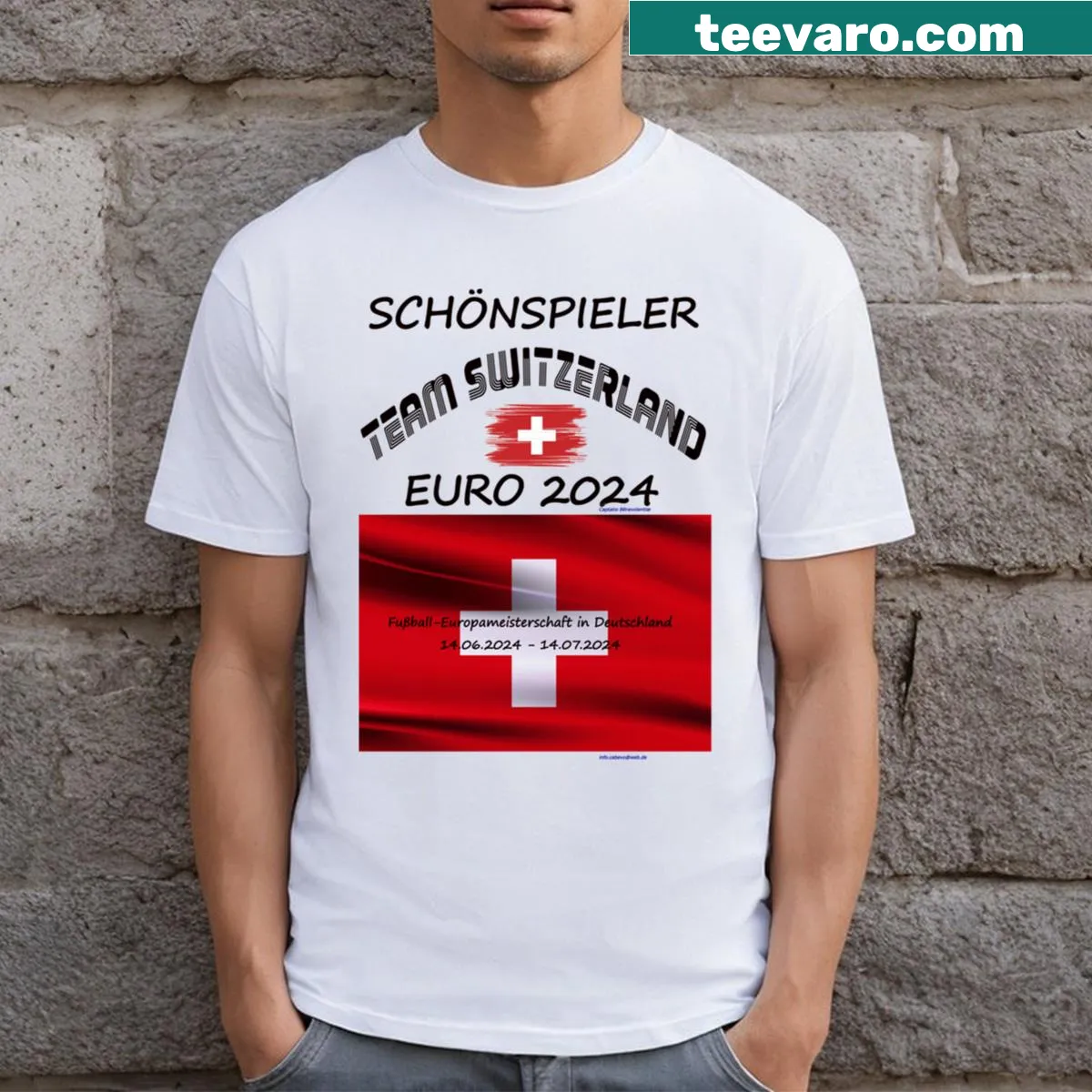 Football Euro 2024 themed T-shirt — on a men's t-shirt