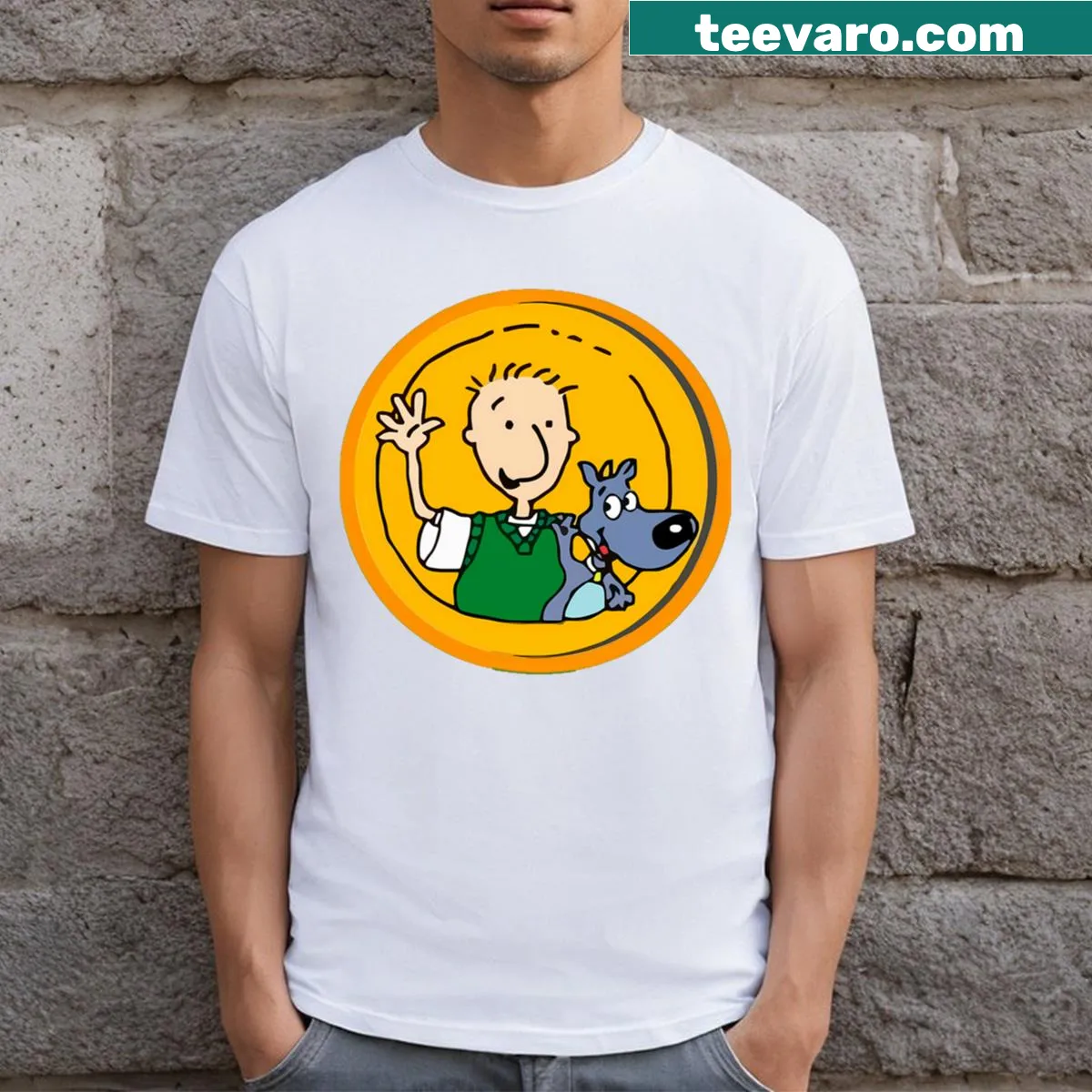 Vintage cartoon-themed birthday t-shirt for kids — on a men's t-shirt